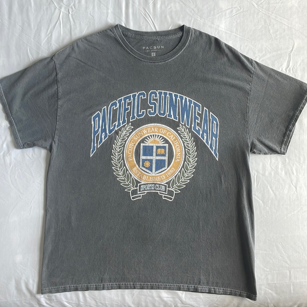 Vintage Style Pacsun Loose Fit Grey T-shirt